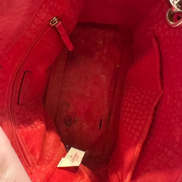Kate Spade Red Satchel with Woven Design. USED condition. See pictures. - Picture 6 of 6